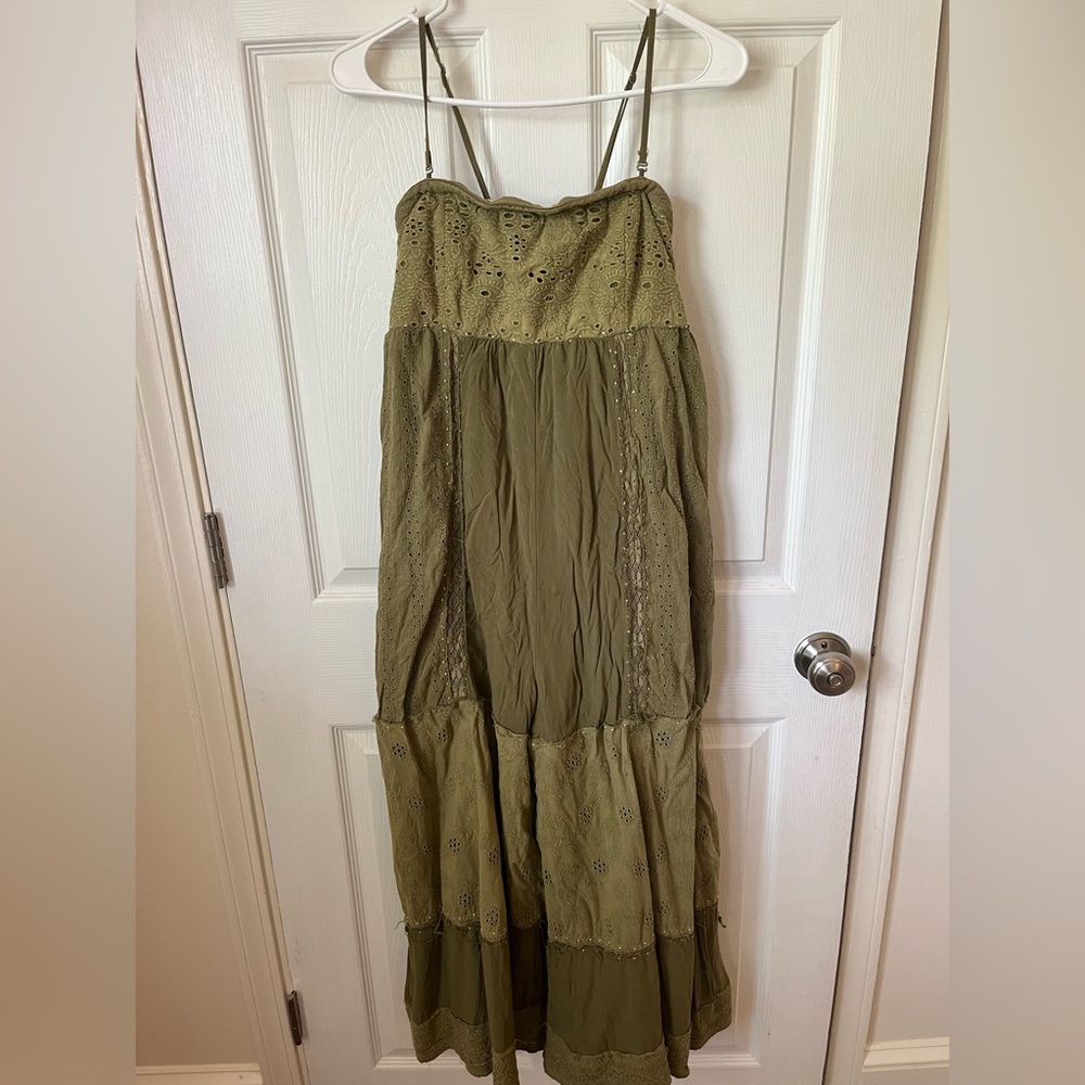 RARE free People Olive Green Jumpsuit with Delicate Detailing